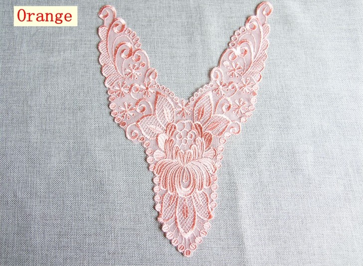 Polyester Embroidery Collar Lace for Pajamas Mesh Based Necklace Decoration
