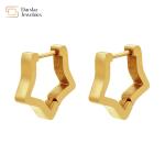 Stainless Steel 18k Gold Jewelry Geometric Heart Hexagon Triangle Hoop Earrings