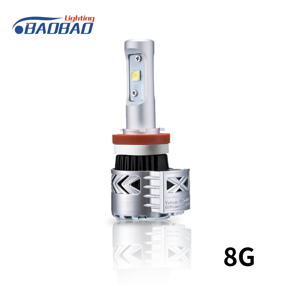 8G 50w 6000Lumen CREE-XHP50 Car led headlight