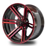 14 Inch Golf Cart Aluminum Wheels Red Gloss Black 4X4 Bolt Pattern 101.6 PCD 7