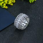 925 Sterling Silver Jewelry Vintage Purple Crystal Couple's Wedding Silver Rings
