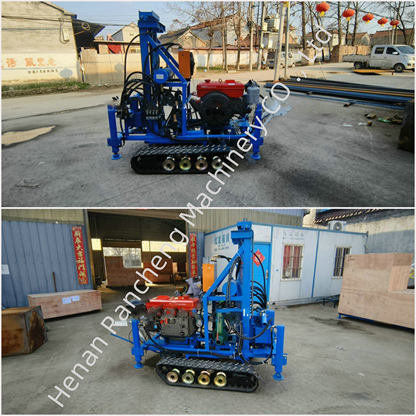 Hydraulic Crawler Mounted 160m Borehole Drill Wells Water Well Drilling Rigs Machine with 35HP Engine