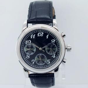 Quality Stainless steel fashion watch with geniune leather strap from factory wholesale