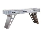 3 Drawers Vintage Style Wing Office Desks Rivets Metal Console Table
