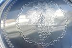 45cm Wholesale silver round serving tray for wedding checkered metal food tray