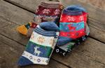 Cheap christmas deer patterned design winter cotton hosiery for women