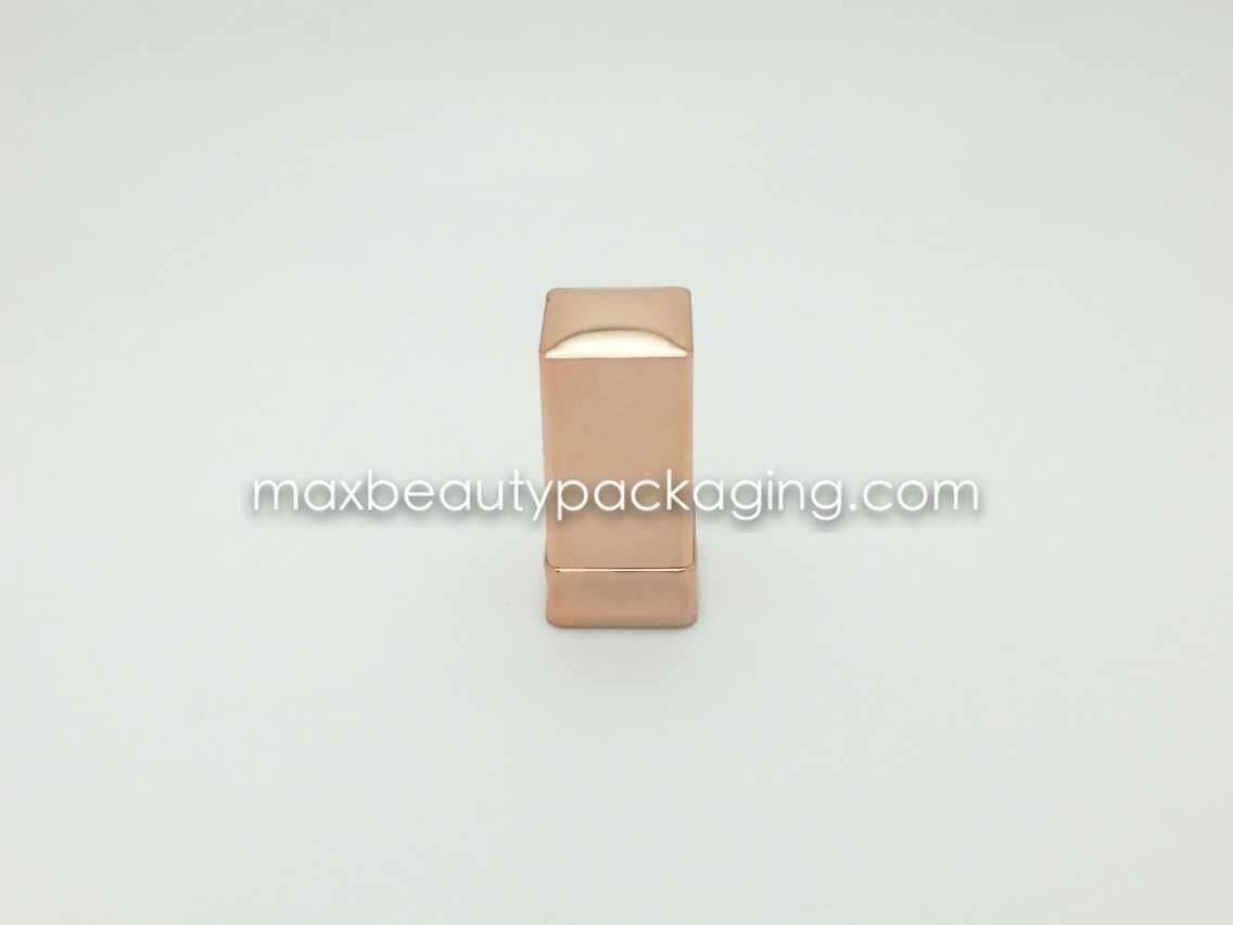 N2059 square straight nail polish cap nail polish packaging plastic cap UV metallic gold color coating finish
