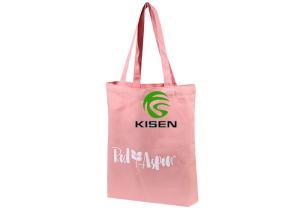 Quality Thick Portable Reusable Cotton Tote Bags , Korean Style Pink Canvas Tote Bags wholesale