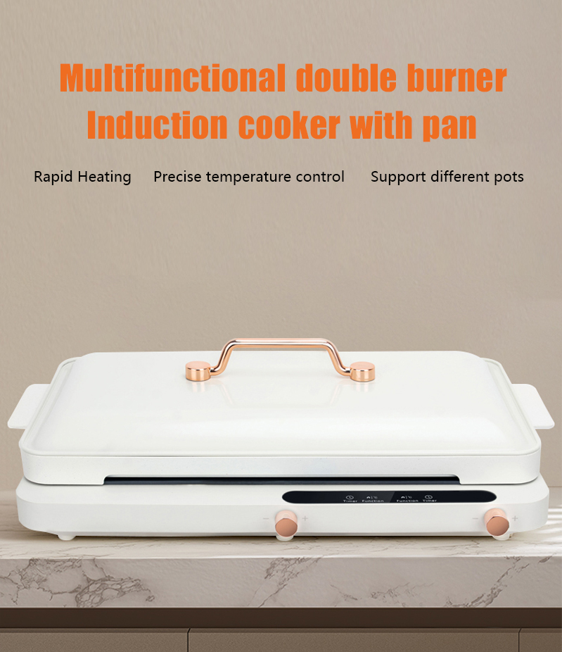 Convenient Touchpad Operation 2 Burners Induction Heating Plate Cooker for Everyday
