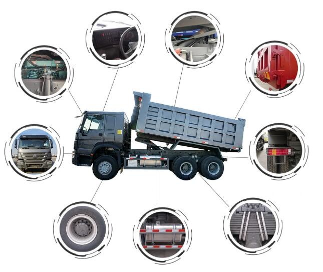 371HP 6x4 Used Howo Dump Truck , Sino Howo 10 Wheeler Dump Truck