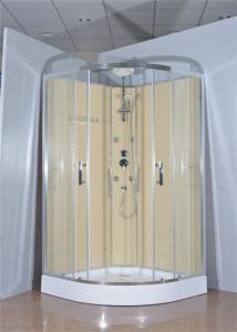 Quality Circle Quadrant Shower Cabin with white acrylic tray chrome aluminium wholesale