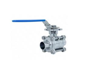 Quality Steel SUS304 Sanitary Ball Valves Clamp Three Piece Ball Valve DIN Weld Thread Connection wholesale