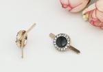 Metal Ornaments Ladies Shoe Buckles , Gold Shoe Buckles With Little Rhinestones