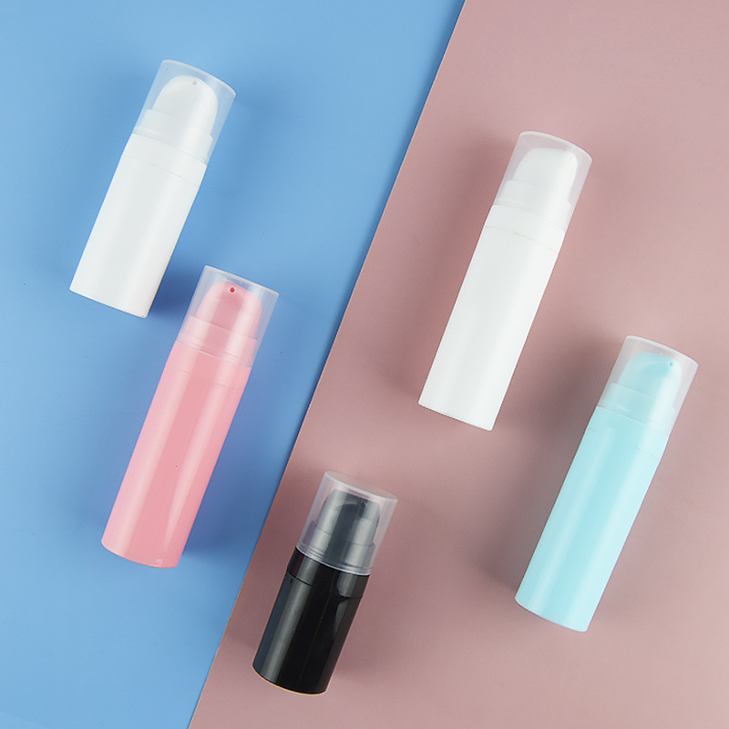Full PP Airless Plastic Bottle 5ml 10ml 15ml 20ml 30ml 50ml Matte Black Airless Pump Bottle for Moisturizer and Serum