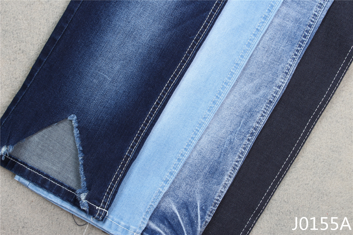 8.3 Oz Indigo Blue Jeans Denim Fabric Cotton Poly Spandex Power Stretch