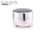 Pink round clear 30ml 50ml plastic cosmetic jars acrylic jar cream PE disc SR