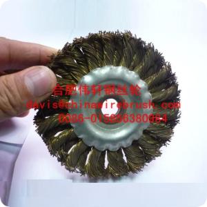 Quality 4&quot; Twist Knotted Copper Wire Brush, Double Row wholesale