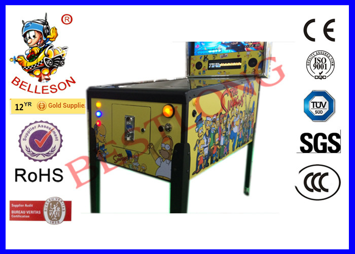 Yellow Home Pinball Machines , Simpsons Family Coin Op Arcade Machines