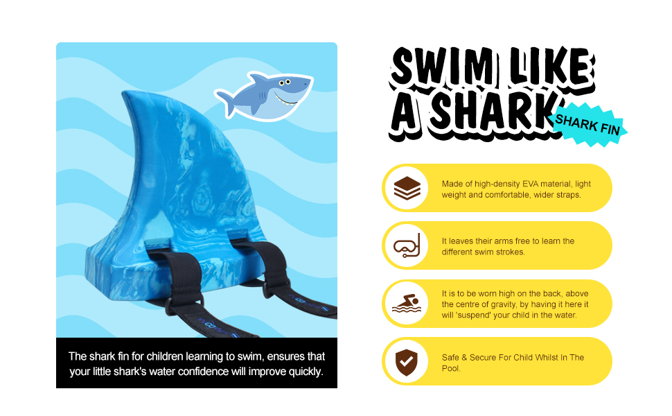 WOOWAVE Swim SharkFins Floating Kids Water Play Shark Fin for Kids Swimming Training