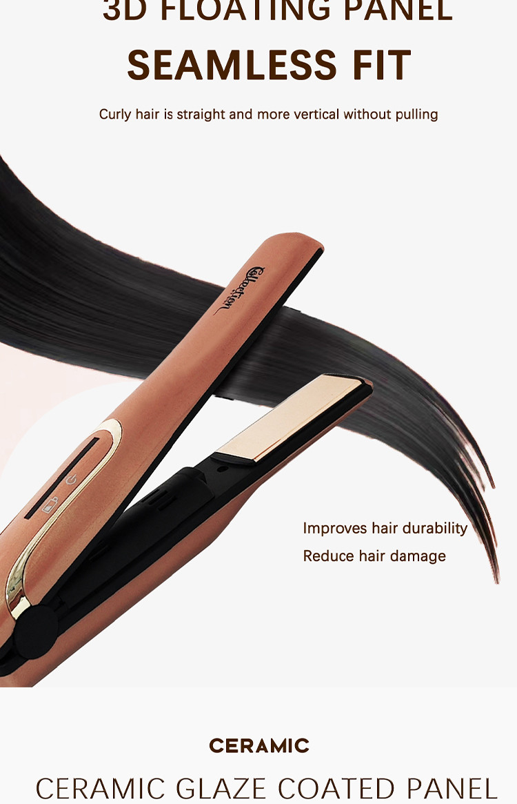 Roll Straight Dual Ceramic Hair Straightening Iron with 2200mah Battery Cell