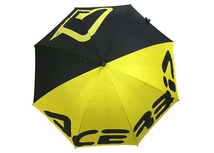 Pongee Black Yellow Promotional Golf Umbrellas Anti UV Total Lenght 101cm