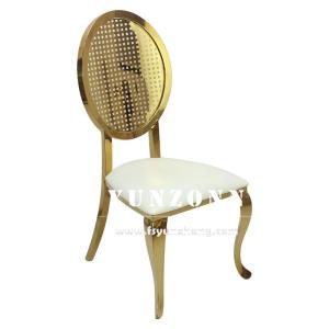 Quality Stacking Design Luxury Gold Stainless Steel Dining Chair for Wedding Events Party Hall Rental wholesale