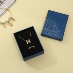 Black Luxury Foam Insert Jewelry Box Paper Packaging Cardboard Jewelry Gift