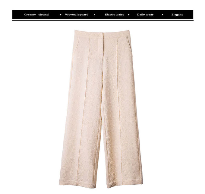 Solid Color 97 Polyester 3 Spandex Pants With Elastic