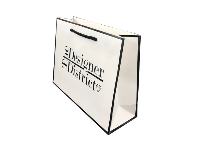 Fancy Elegant Present Paper Bag , Large White Paper Gift Bags For Jewelry