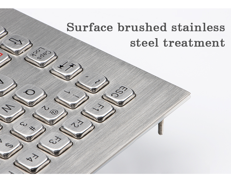 IP65 dynamic Stainless Steel Industrial Keyboard Vandal Proof 68 Keys Compact Format