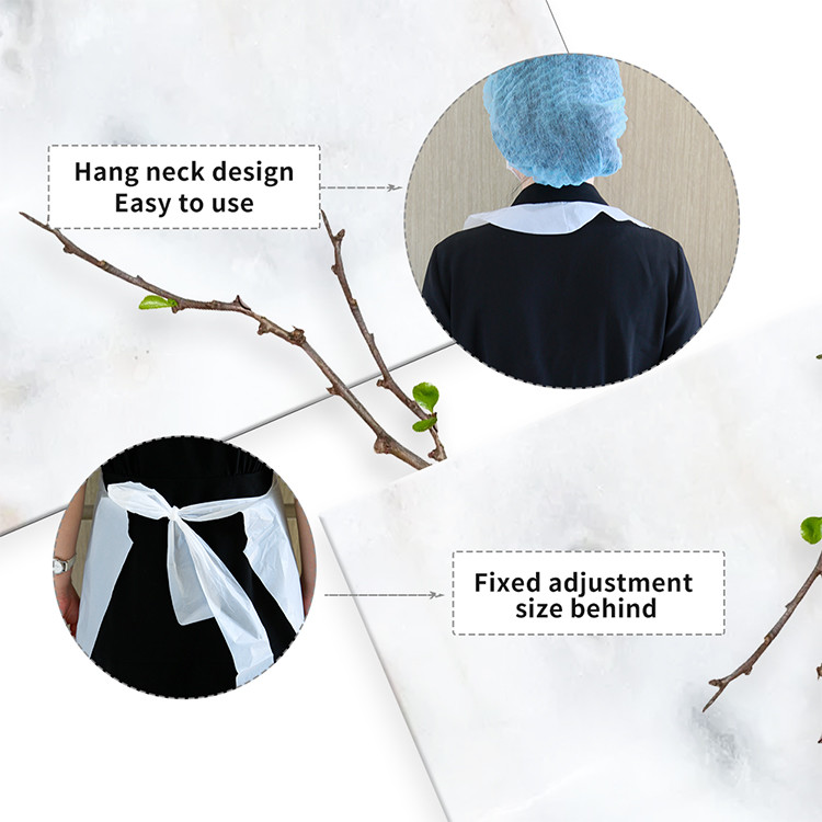 Customized Disposable Plastic Aprons Waterproof Kitchen Apron PE Apron