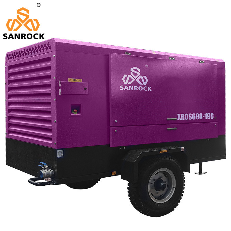 Portable Screw Air Compressor Machine Mining Diesel Engine High Pressure Air Compressor