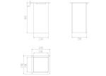 stainless Steel Metal material Public Bathroom Cabinet Trash Waste Bin Dustbin