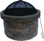 Concrete Round Brazier Charcoal Barbecue Pit For Outdoor Patio Garden Backyard