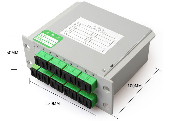 FTTH 1x16 Fiber Optic Plc Splitter LSZH Low Insertion Loss