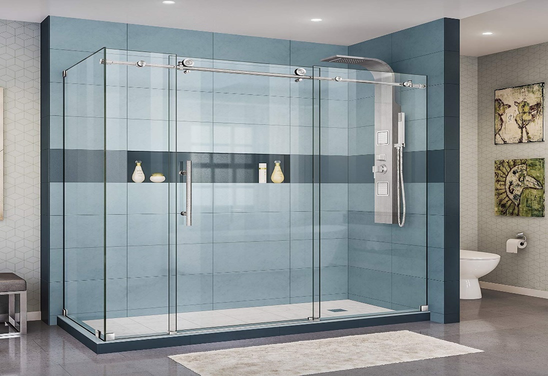 12MM Glass Tray Taky Round Bathroom System Hardware Sliding Glass Door Accessory Shower Room Enclosure Kit