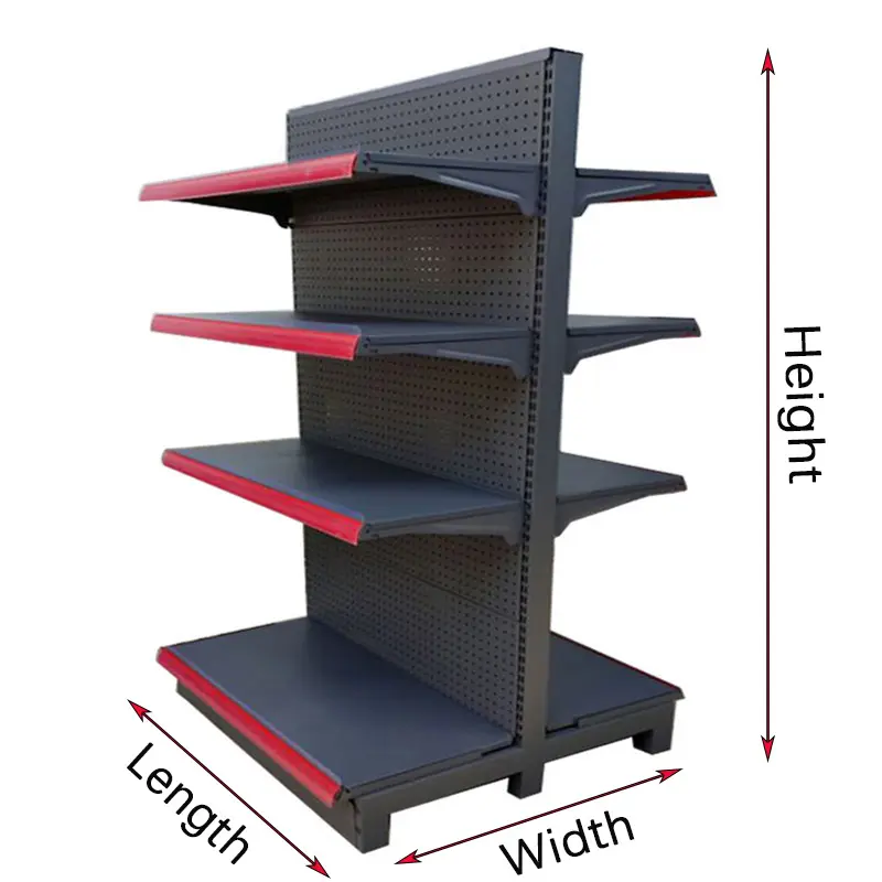 60 Inch Gondola Store Shelving Wire Supermarket Store Display Rack