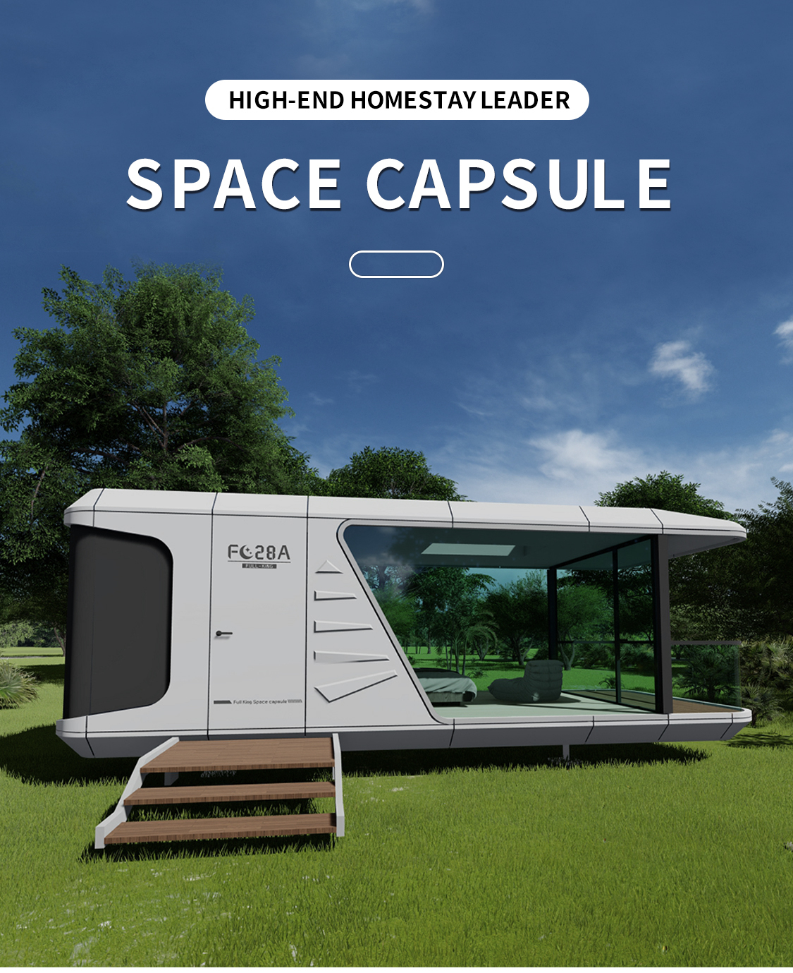 Comfortable Luxury Commercial Galvanized Steel Capsule House With Kitchen Smart Micro Capsule Residential