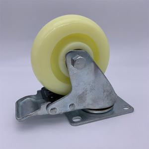 Quality 75mm Lockable Nylon Caster Wheels Plate Mounting White Tread wholesale