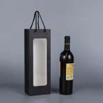 100gsm To 130gsm Personalized Paper Wine Bags With Clear Window