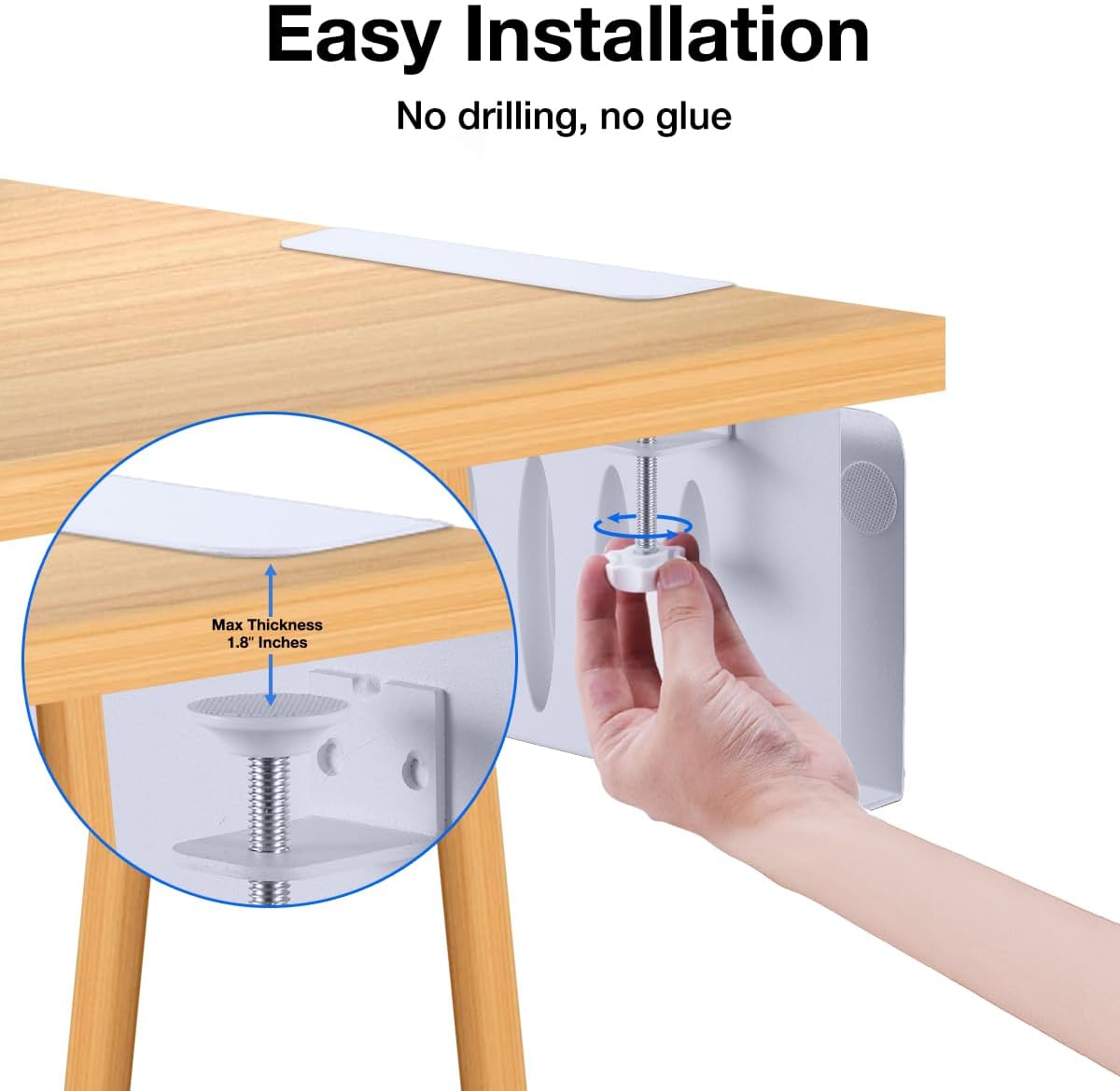 Table Side Storage for Perfect Standing Desk Cable Management Rack Single Tier Design