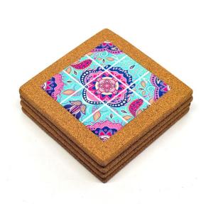 Quality Wholesale 15*15cm Ceramic Trivet with Cork Holder for Home Decoration wholesale