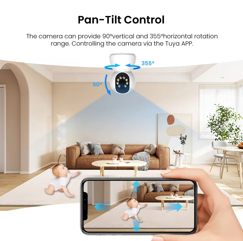 Indoor Wifi PTZ Home Network Camera Wireless Mini Smart 4mp AI Human Motion Tracking Security CCTV Camera