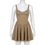 Apparel Custom Vendor Women'S Fishbone Suspender Skirt Pleated Waist Zipper