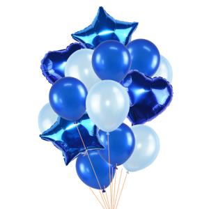 Quality 14pcs/set 18inch Heart Star Foil Balloons 12inch Latex Confetti Helium Air Ball Globo Multicolor Wedding Birthday Party wholesale