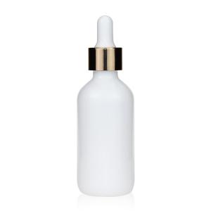 Quality Empty White Ceramic Boston Glass Bottle Cosmetic Packaging wholesale