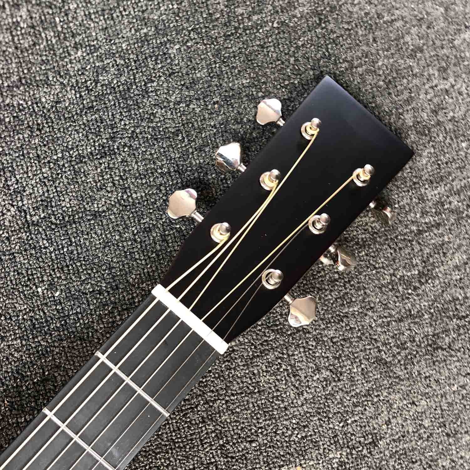 Custom AAAAA All Solid Spruce Wood OM JM Handmade 14 Frets Acoustic Guitar Fishbone Binding