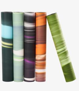 Quality Full pattern multi color coconut pu rubber yoga mat wholesale