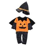 Kids Clothes Children Halloween Pumpkin Infant Bodysuit Jumpsuit Toddler Long