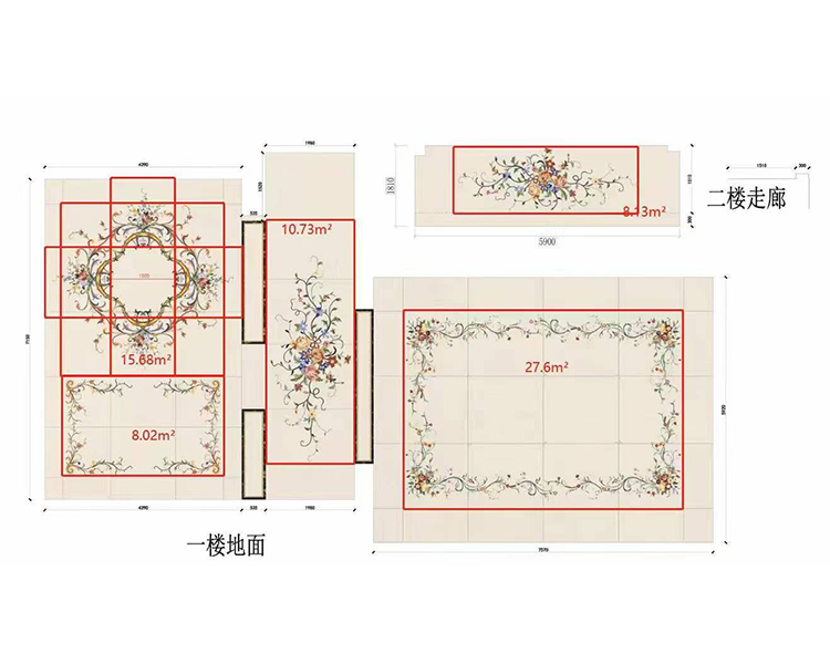 White and Yellow Marble Water Jet Carpet in Modern Design Style for Living Room Villa